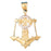 14k Gold Two Tone Anchor and Life Savor Charm