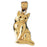 14k Yellow Gold Cat Charm