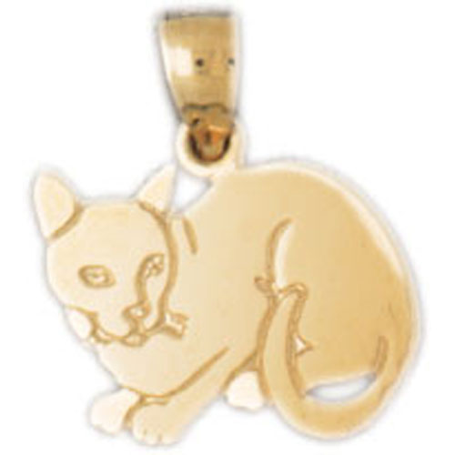 14k Yellow Gold Cat Charm