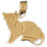 14k Yellow Gold Cat Charm