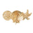 14k Yellow Gold Sand Dollar, Starfish, Shell with Mermaid Charm