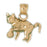 14k Yellow Gold Cat Charm