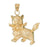 14k Yellow Gold Kitty Cat  Charm