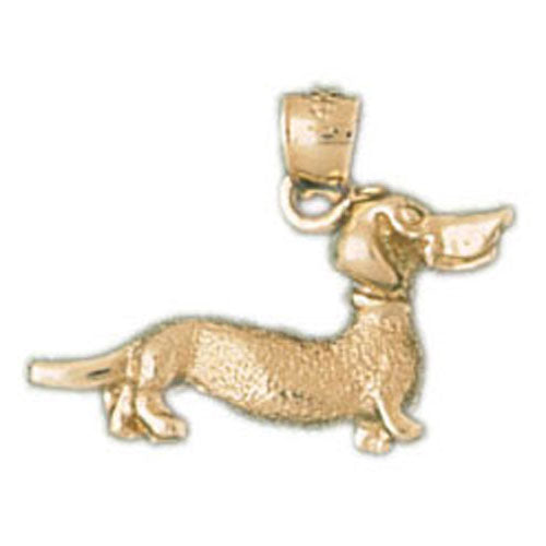 14k Yellow Gold Dauchshund Dog Charm