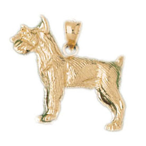 14k Yellow Gold Terrier Dog Charm