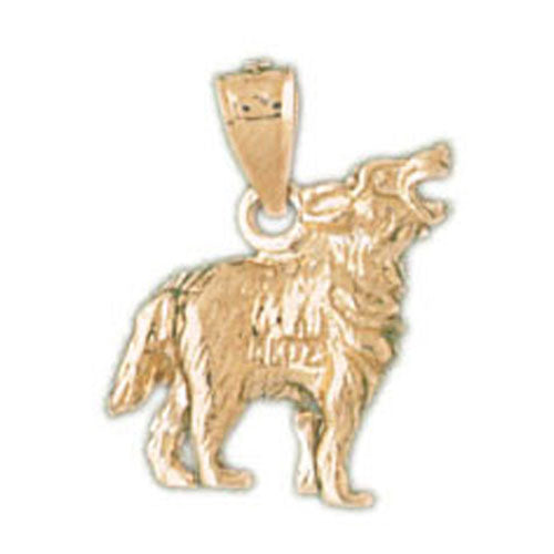 14k Yellow Gold Husky Dog Charm