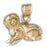 14k Yellow Gold Dog Charm