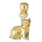 14k Yellow Gold 3-D Cat Charm