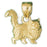 14k Yellow Gold 3-D Cat Charm