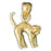 14k Yellow Gold 3-D Cat Charm