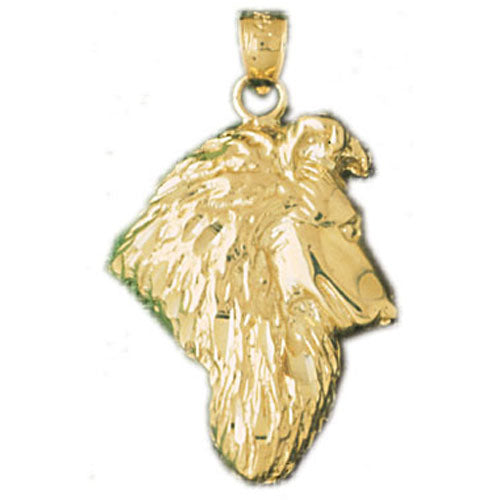 14k Yellow Gold Collie Dog Charm