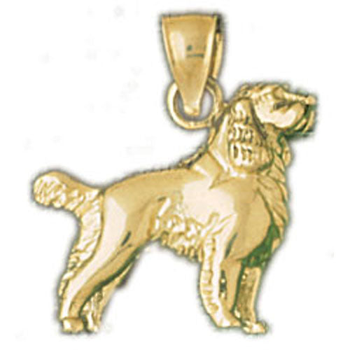 14k Yellow Gold 3-D Golden Retriever Dog Charm