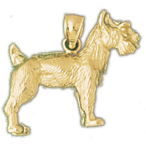14k Yellow Gold 3-D Terrier Dog Charm