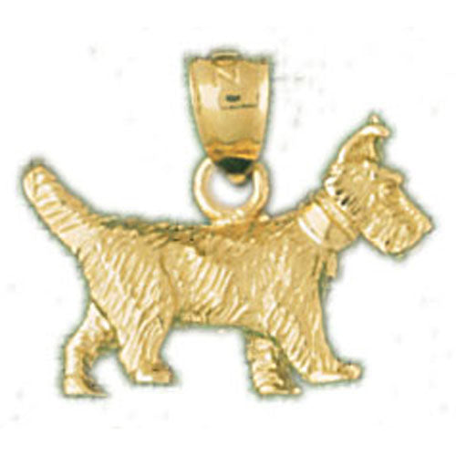 14k Yellow Gold 3-D Terrier Dog Charm