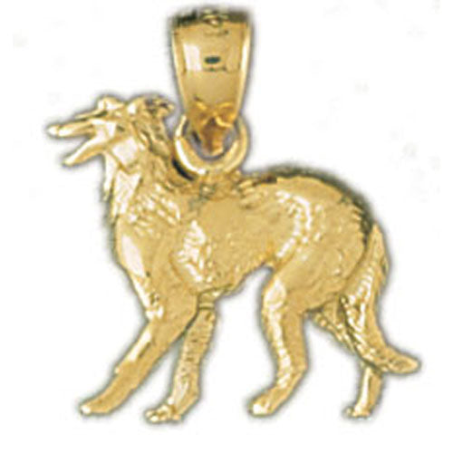 14k Yellow Gold 3-D Husky Dog Charm