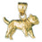 14k Yellow Gold 3-D English BullDog Charm