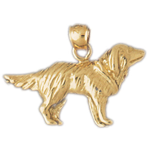14k Yellow Gold Golden Retriever Dog Charm