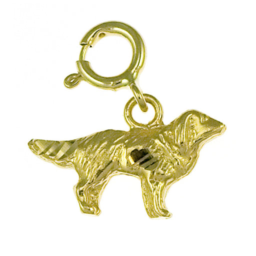 14k Yellow Gold Golden Retriever Dog Charm