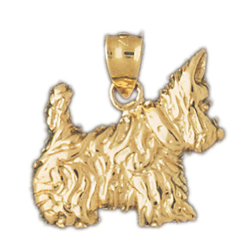 14k Yellow Gold Terrier Dog Charm