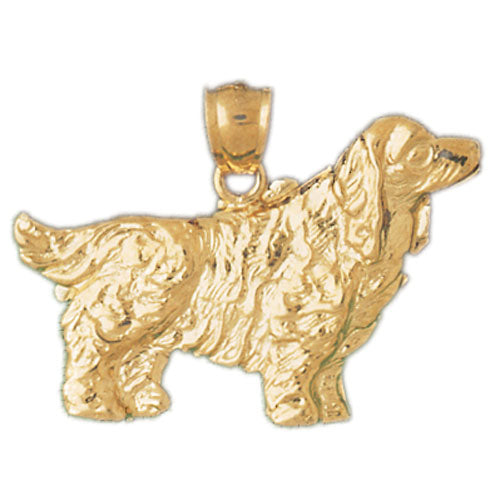 14k Yellow Gold Cockerspaniel Dog Charm