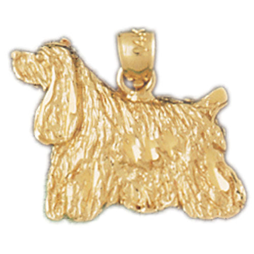 14k Yellow Gold Cockerspaniel Dog Charm