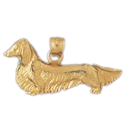 14k Yellow Gold Dauchshund Dog Charm