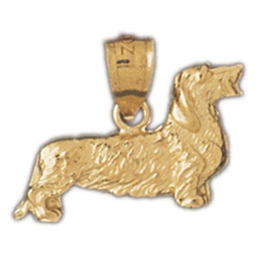 14k Yellow Gold Dauchshund Dog Charm