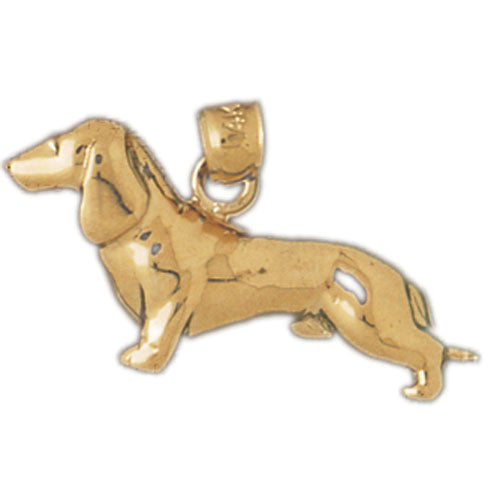 14k Yellow Gold Dauchshund Dog Charm