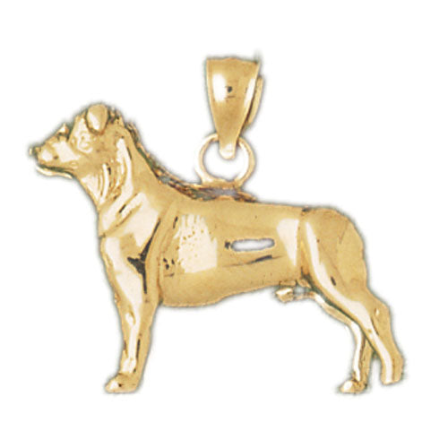 14k Yellow Gold 3-D Dog Charm