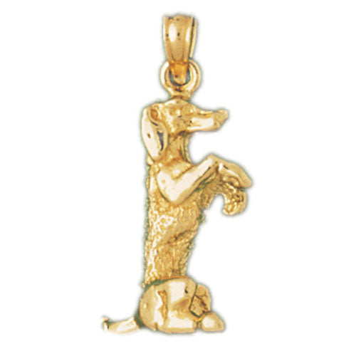 14k Yellow Gold Dog Charm