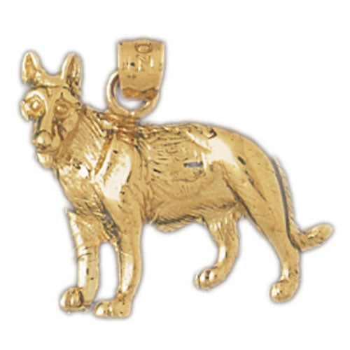 14k Yellow Gold German Shepard - Dog Charm