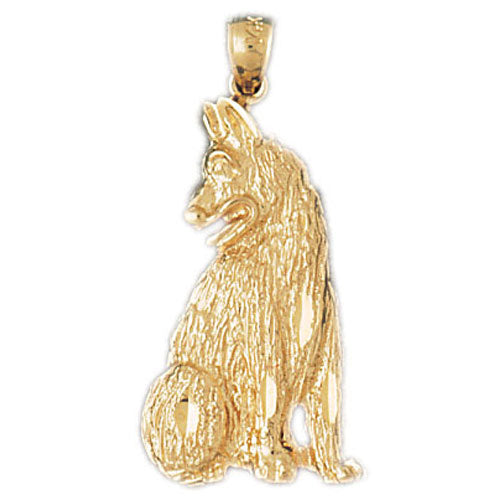 14k Yellow Gold German Shepard - Dog Charm