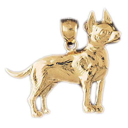 14k Yellow Gold Chihuahua Dog Charm