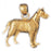14k Yellow Gold Doberman Dog Charm