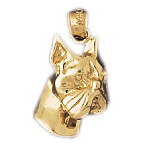 14k Yellow Gold Boxer Dog Charm