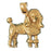 14k Yellow Gold Poodle Dog Charm