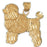 14k Yellow Gold Poodle Dog Charm