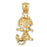 14k Yellow Gold Poodle Dog Charm