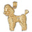 14k Yellow Gold Poodle Dog Charm