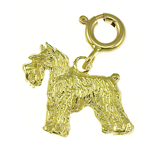 14k Yellow Gold Terrier Dog Charm