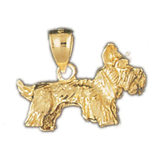 14k Yellow Gold 3-D Terrier Dog Charm