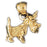 14k Yellow Gold Terrier Dog Charm
