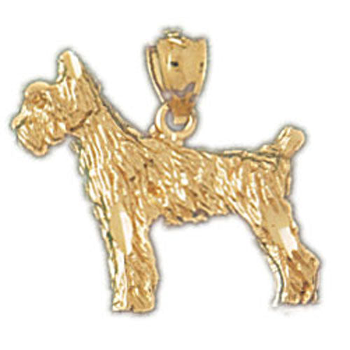 14k Yellow Gold Terrier Dog Charm