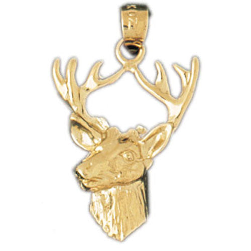 14k Yellow Gold Deer Charm