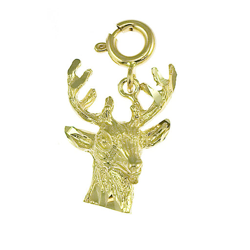 14k Yellow Gold Deer Charm