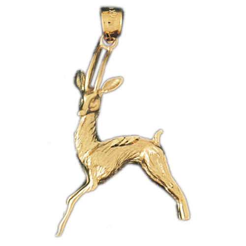 14k Yellow Gold Deer Charm