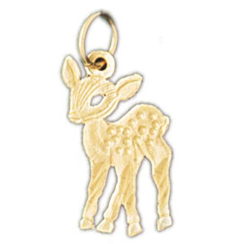 14k Yellow Gold Deer Charm
