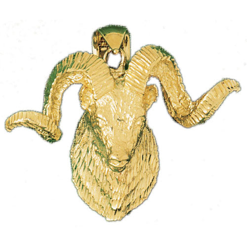 14k Yellow Gold Ram Charm