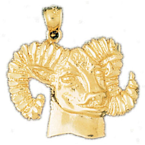 14k Yellow Gold Ram Charm