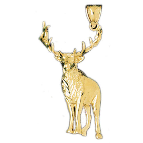14k Yellow Gold Elk Charm